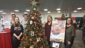 Linn County PF Festival of Trees decorated tree.  Proceeds of the silent auction go towards non profit organizations supported by the Local JayCees.  Thanks to the Corridor Clay Crushers College Trap team with student athletes from Mt Mercy University and Kirkwood Community College.